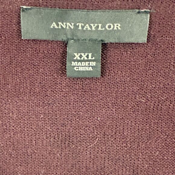 Ann Taylor Merino Wool Blend Long Sleeve Tunic Sweater Size XXL Burgundy V-Neck - Picture 5 of 10